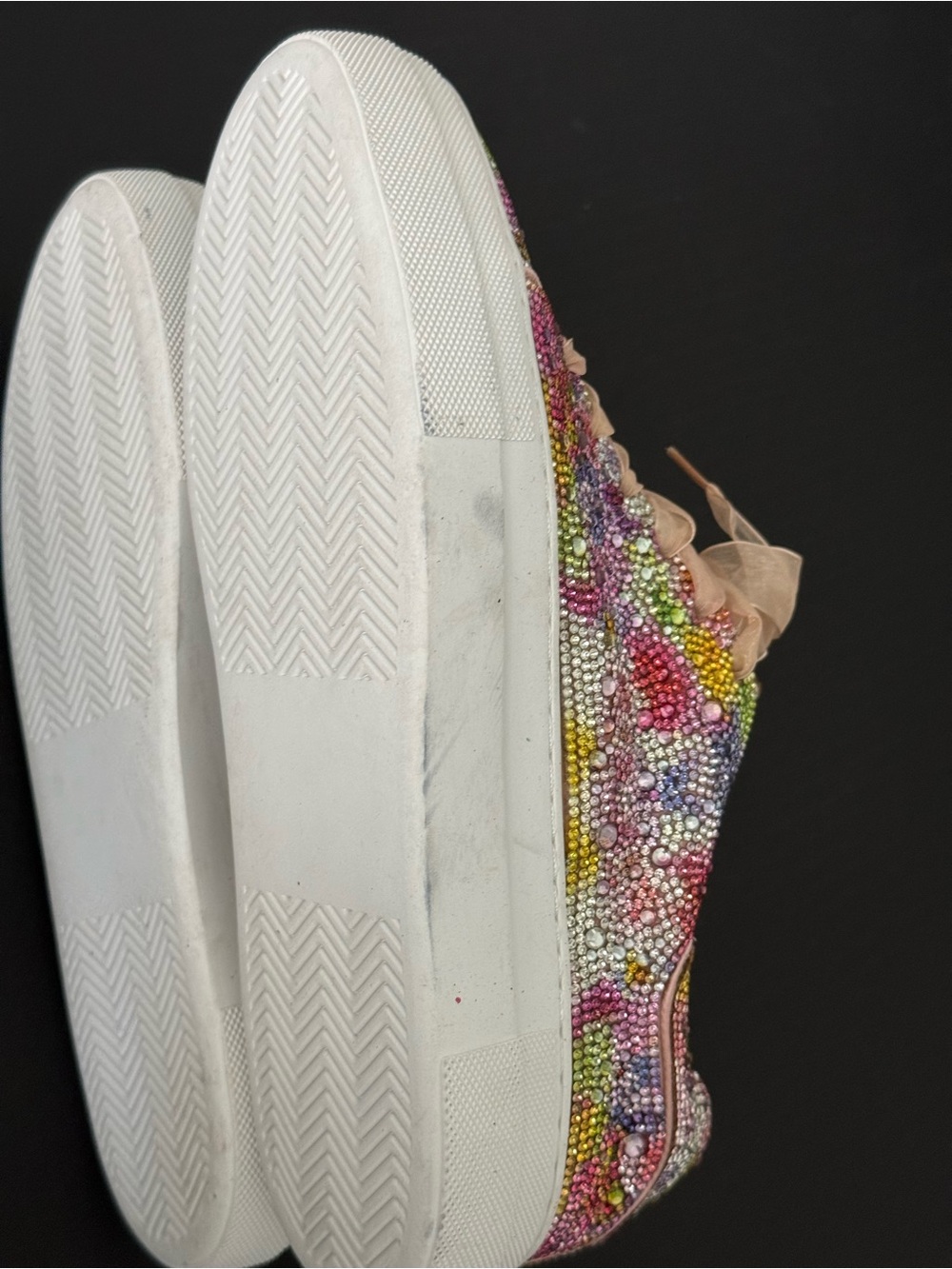 Betsy Johnson Rhinestone Multi-Color Sneakers Size 9.5 - Picture 6 of 13